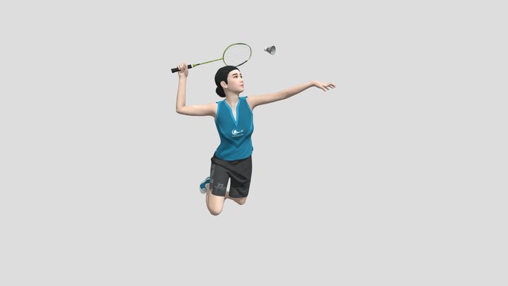 Badminton player 3D Model