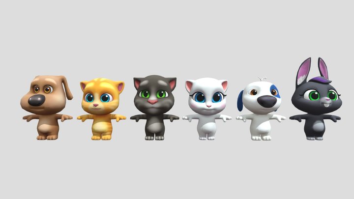 Allmaincharacterstomfriends rig rip 3D Model