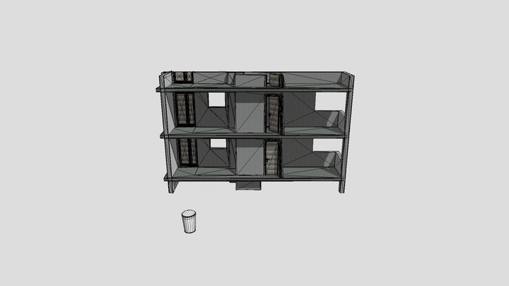 Cuadro Blender Con Casa 3D Model