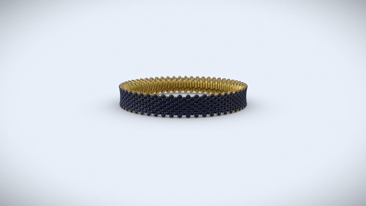 Sapphire Bracelet Low Poly 3D Model