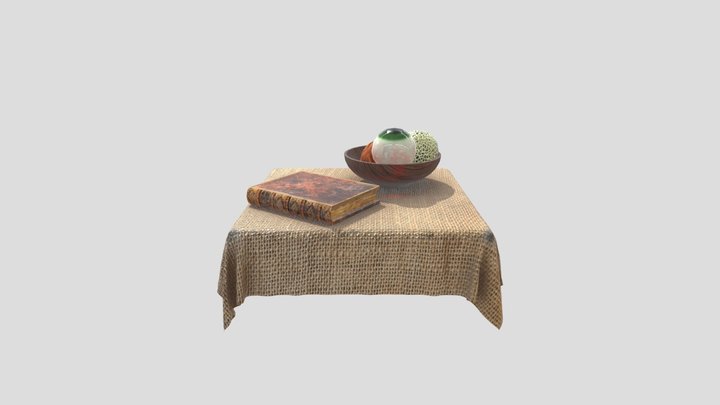 Old table with various textures 3D Model
