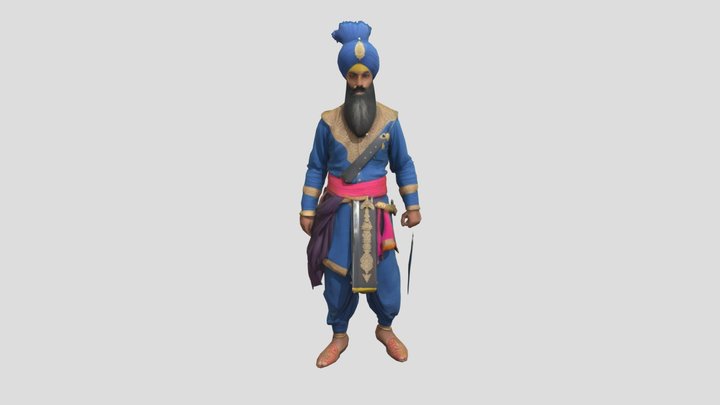 Nihang singh with sword in hand 3D Model
