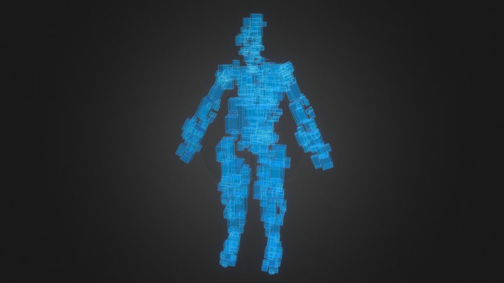 human cube hologram – Modello 3D gratuito STL