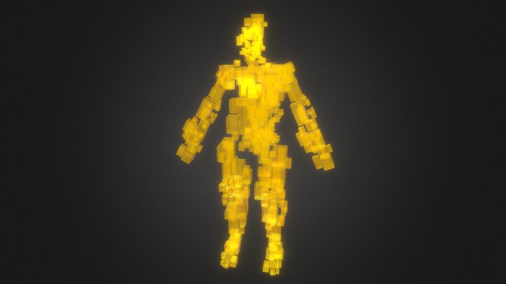 human cube hologram 3D Model