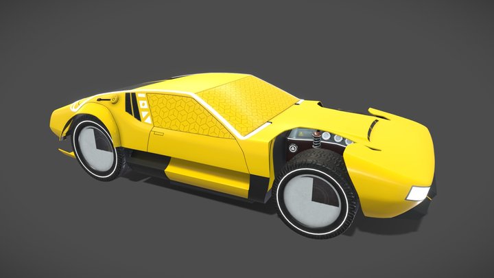 Retrofuturist Car student project 2 3D Model