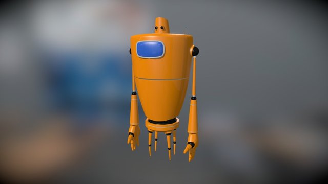 Orange Robot 3D Model
