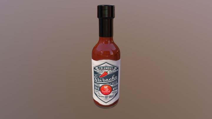 Sriracha Label 3D Model