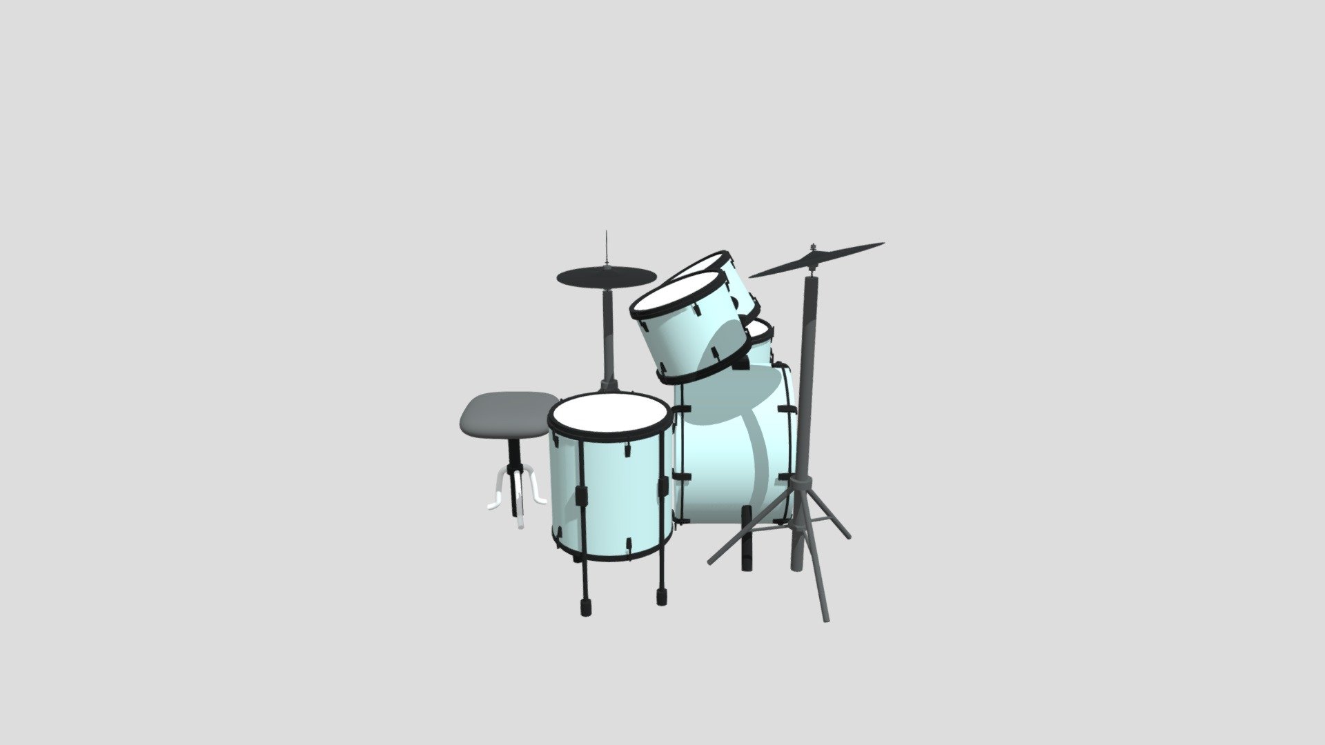 Drum Set-01 - Download Free 3D model by irissun351 [5bf10f7] - Sketchfab