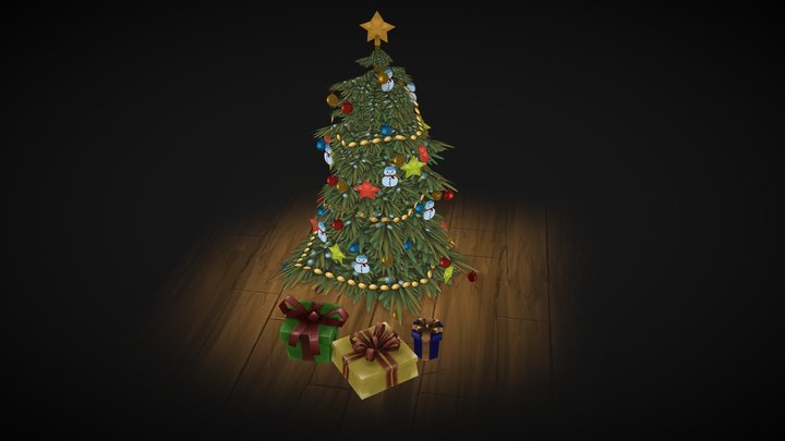 [Hand Painted] Christmas Tree 3D Model