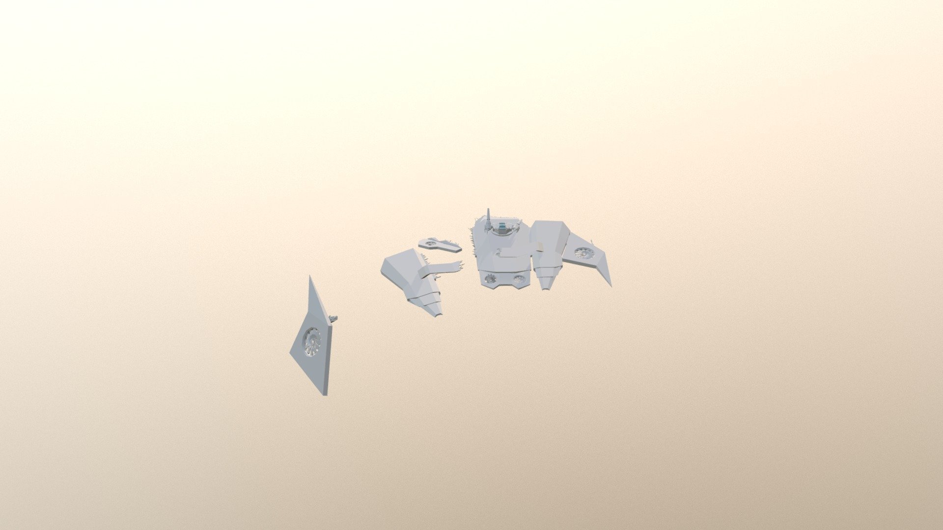 broken space ship - 3D model by K.Kisjes [5bf2332] - Sketchfab
