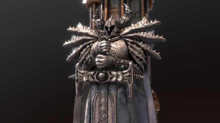 Hero & Demon King - Knight statue 3D Model