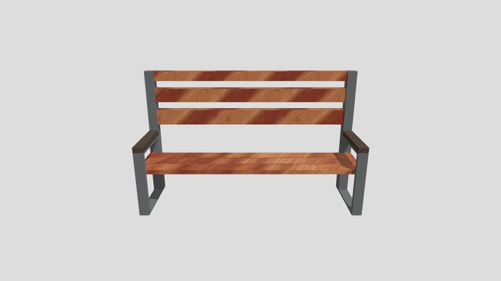 Street bench with PBR Textures – Modello 3D gratuito STL