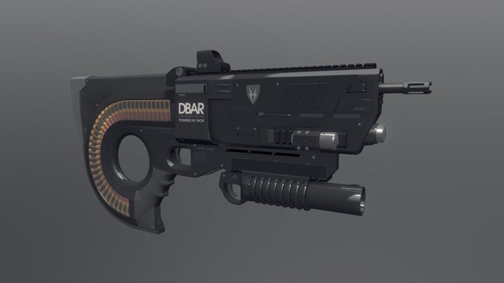 Double Barreled Assault Rifle - DBAR 3D Model