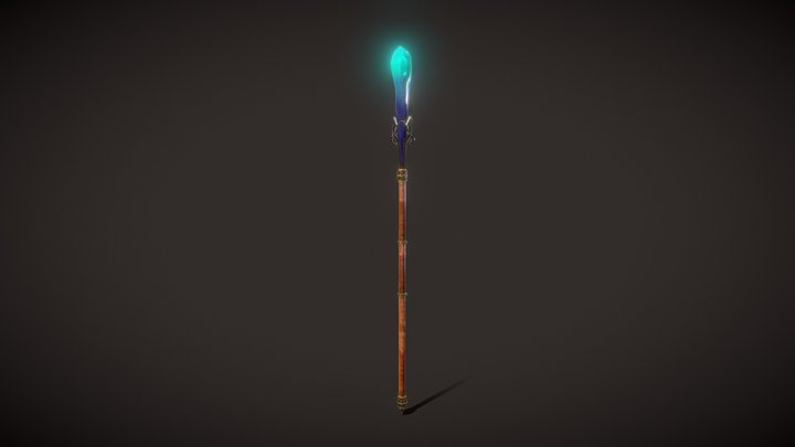 Fantasy Staff 3D Model
