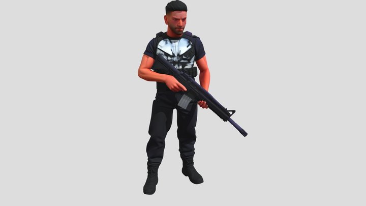 Punisher Netflix A.i Model 3D Model
