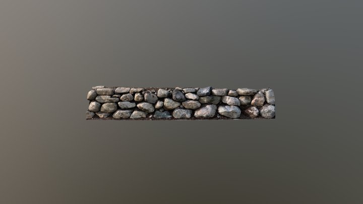 Stacked Rock Retaining Wall Photogrammetry 3D Model