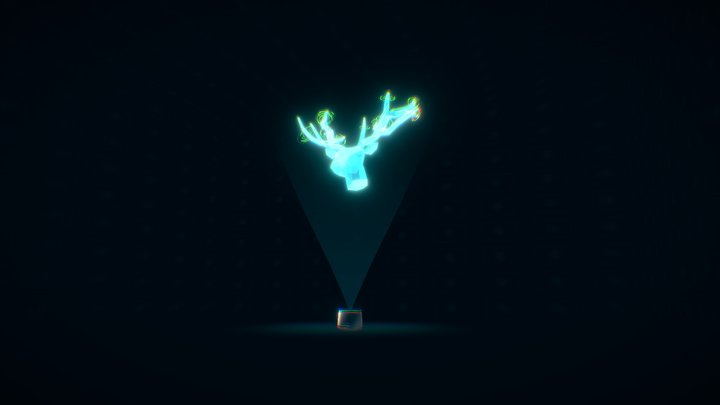 Sci-fi Deer hologram - [Long] 3D Model