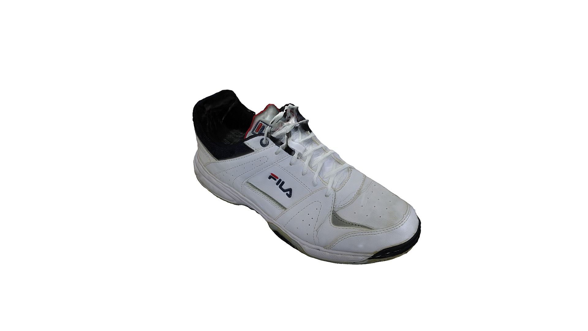 3D model FILA Verdasco – White & Navy Blue - This is a 3D model of the FILA Verdasco - White & Navy Blue. The 3D model is about a white and black shoe.