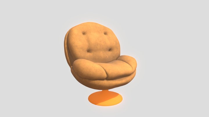 Orange velvet office chair