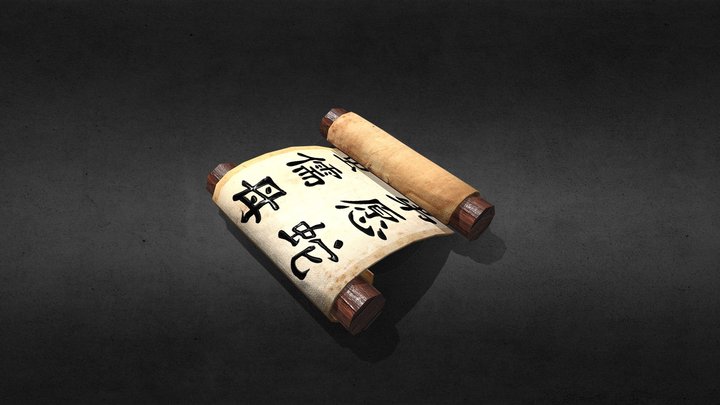 Kanji Scroll 3D Model