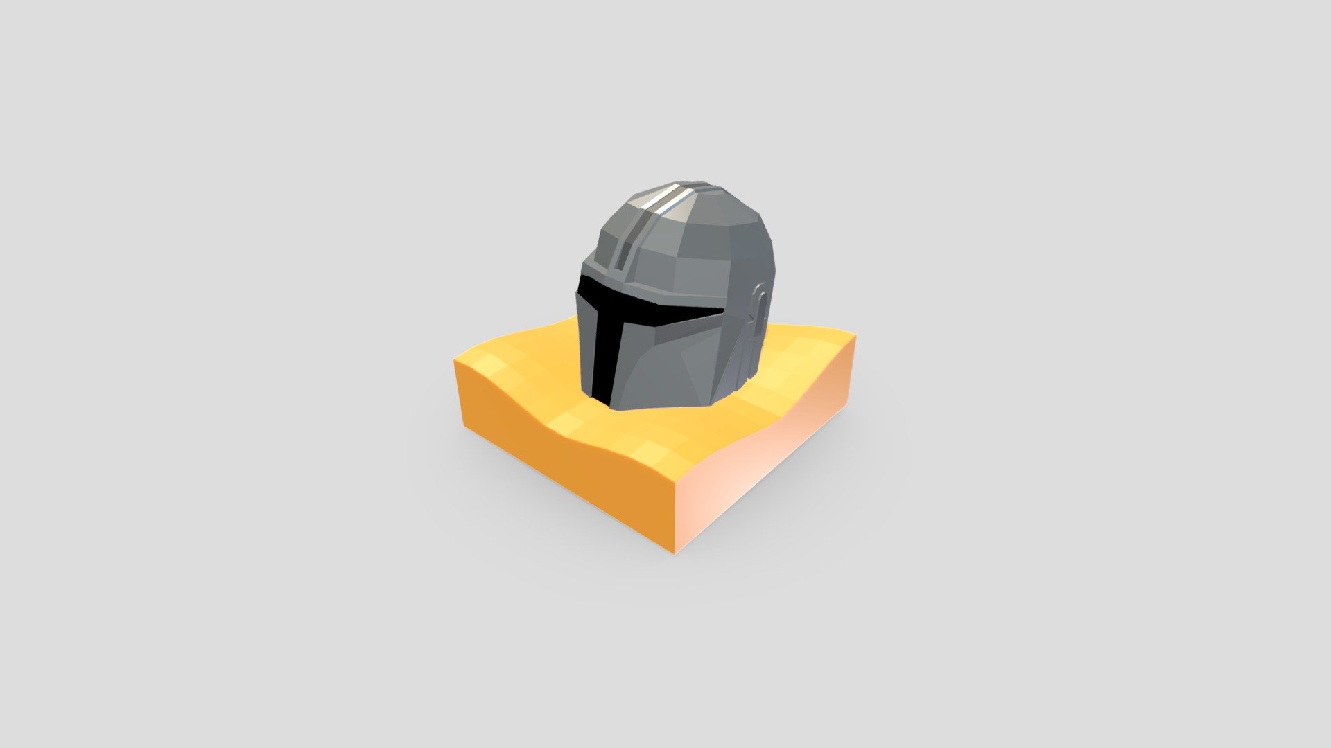 Mandalorian Helmet in sand (low poly) Download Free 3D model by