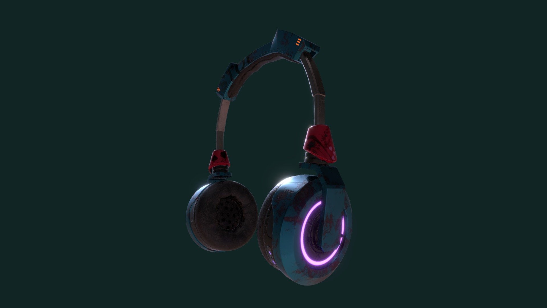 Headphones Cyberpunk tyle Download Free 3D model by Mauricio Flores