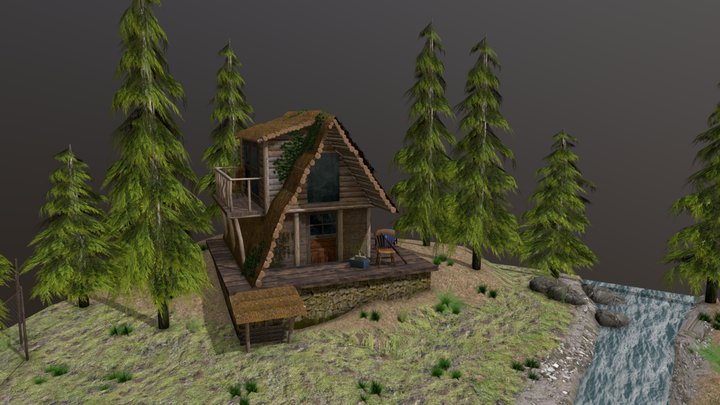 DAE diorama - Forest Loner 3D Model