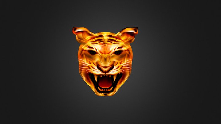 Tiger Roaring 3D Model