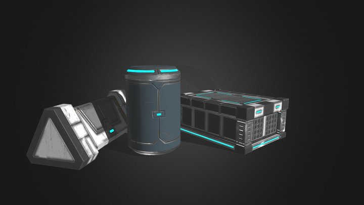 Generic scifi containers 3D Model