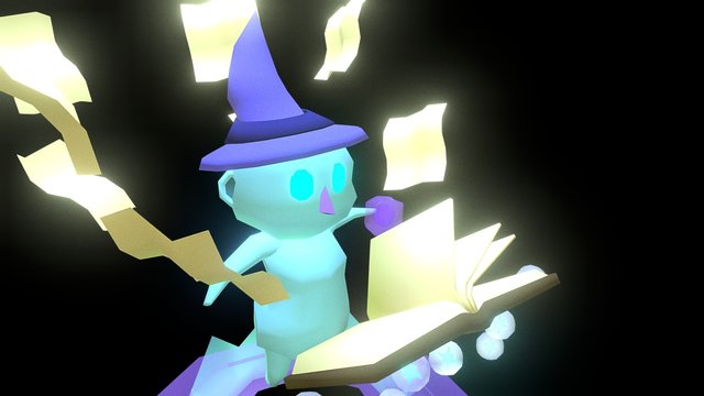 Chibi elemental wizard 3D Model