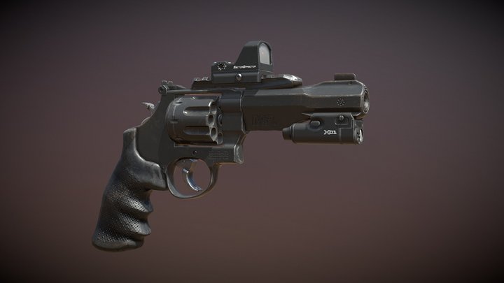 Revolver - chamferzone tutorial 3D Model