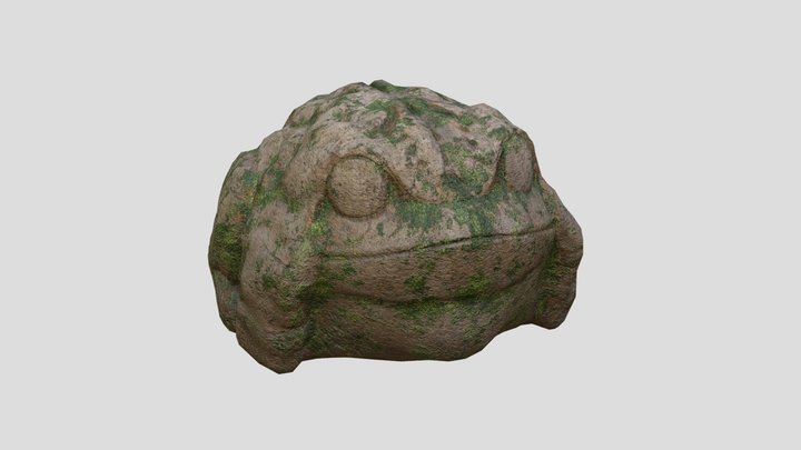Japanese Frog stone statue 3D Model