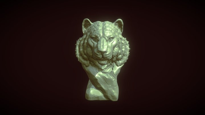 3d printable Tiger Bust 3D Model