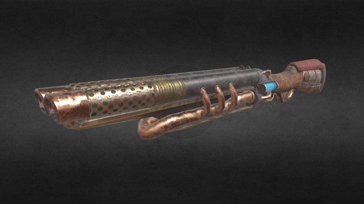 Steampunk Shotgun 3D Model