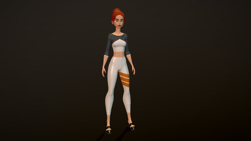 High-poly Cartoony Girl Model
