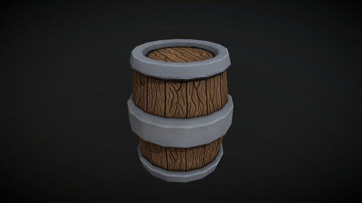 Stylized Barrel 3D Model