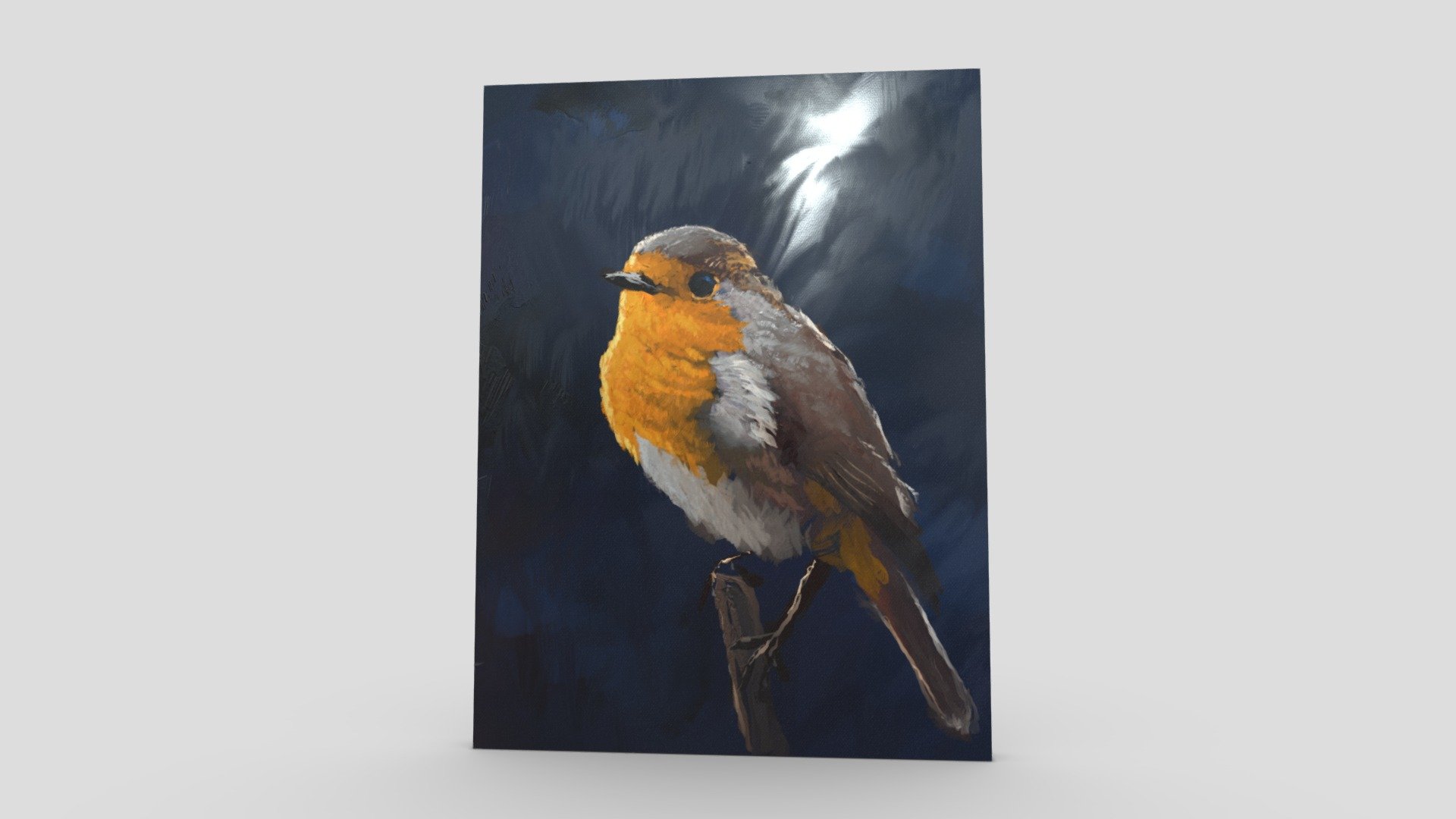 Robin Oil Painting — Sketchfab embed 3D viewer