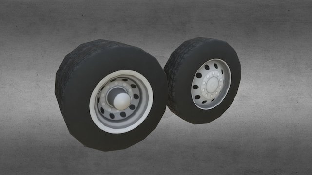 Low-Poly Bus/Truck Wheel 3D Model