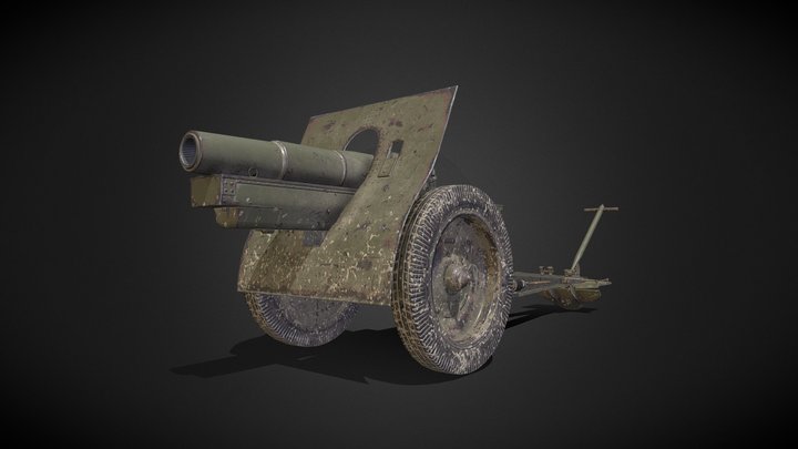 152 mm howitzer 1909/1930 3D Model