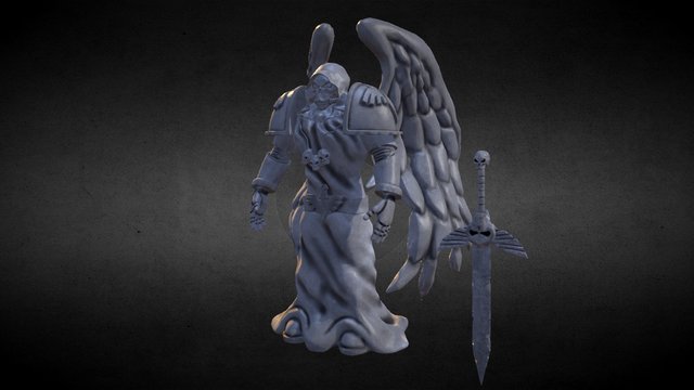 Dark Angels Space Marine Statue 3D Model