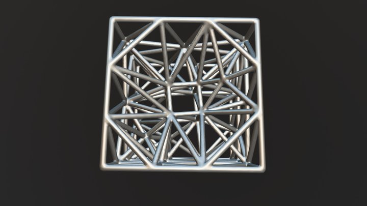 Cube in Cube, With a twist... Hyper Meshagon 08 3D Model