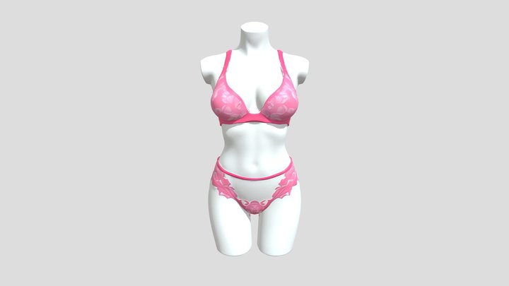 Mannequin with pink lingerie 3D Model