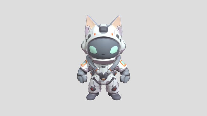 Anime Cat, space explorer 3D Model