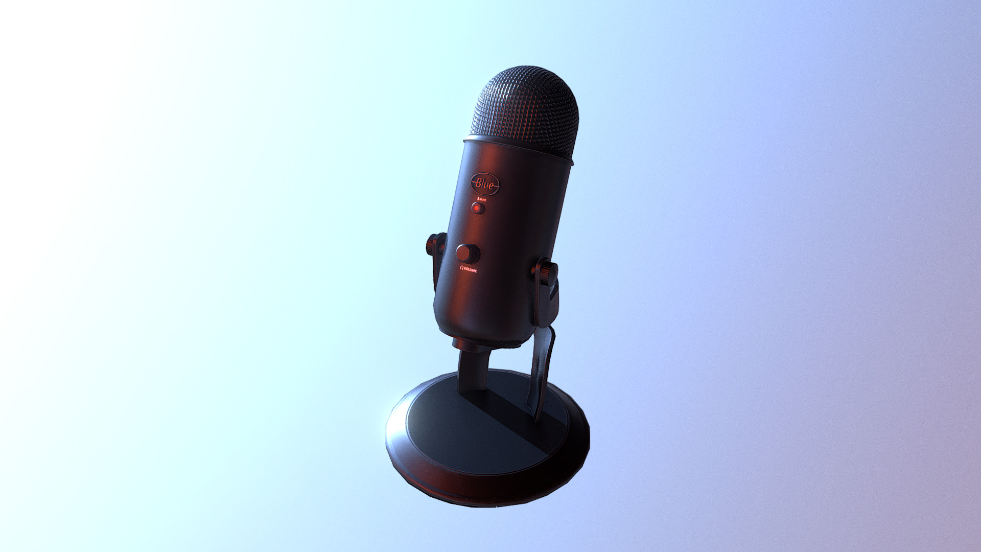 3D model Blue Yeti (Blackout) - This is a 3D model of the Blue Yeti (Blackout). The 3D model is about a black and red microphone.