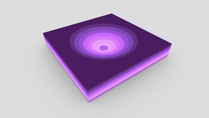 Paper Cut Purple 3D Model