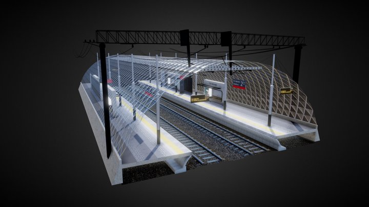 Railway station module 3D Model