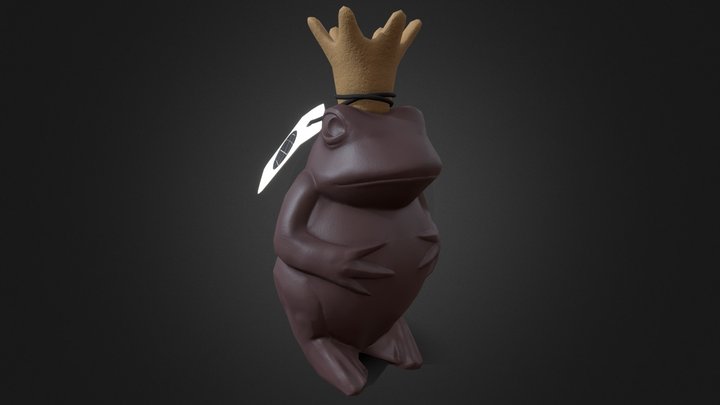 Garden Frog Statue 3D Model
