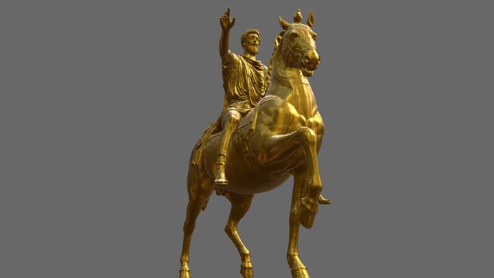 Statue of Marcus Aurelius, digitally re-gilded 3D Model