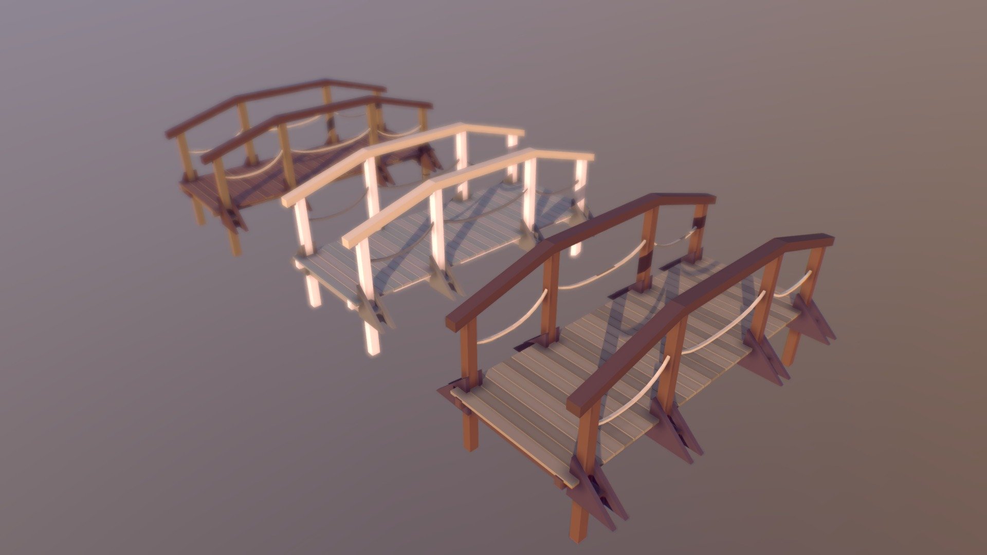 Wooden Bridge (Low Poly) - Download Free 3D model by Larolei Low Poly ...