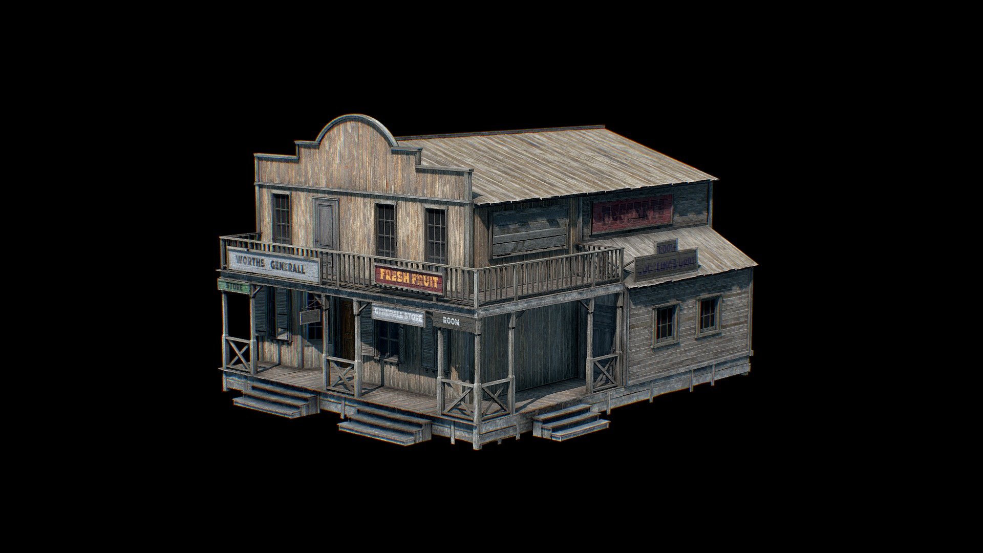 Wild West Building-Freepoly.org - Download Free 3D model by Freepoly ...